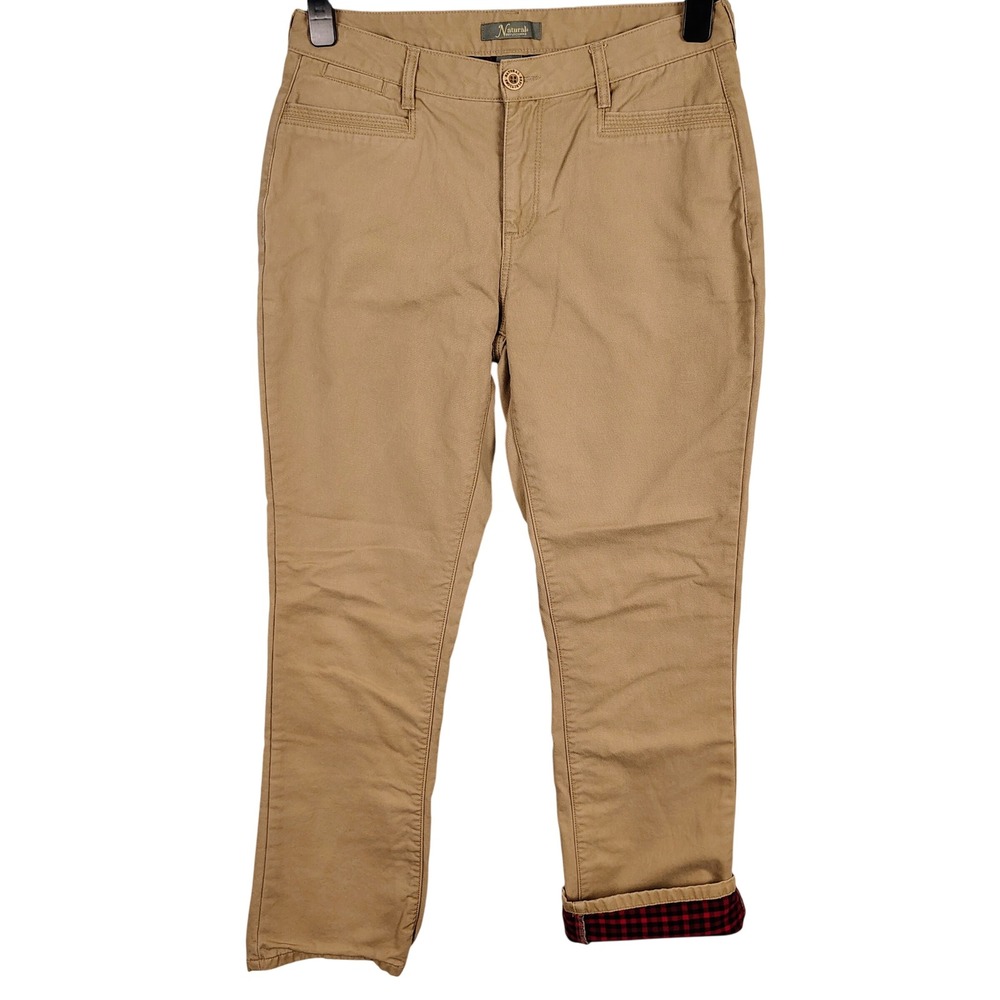 Natural Reflections Womens SZ 10 Flannel Lined Chino Pants Tan Cotton Gorpcore